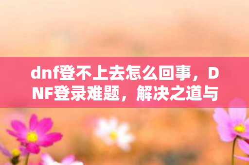 dnf登不上去怎么回事，DNF登录难题，解决之道与深度解析