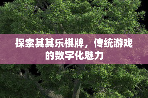 探索其其乐棋牌，传统游戏的数字化魅力