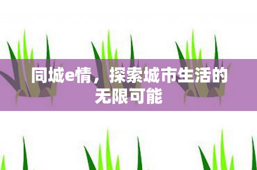 同城e情，探索城市生活的无限可能