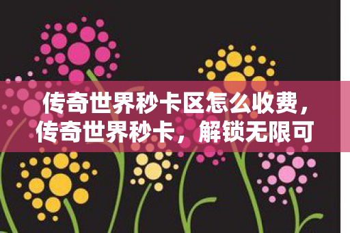 传奇世界秒卡区怎么收费，传奇世界秒卡，解锁无限可能的钥匙