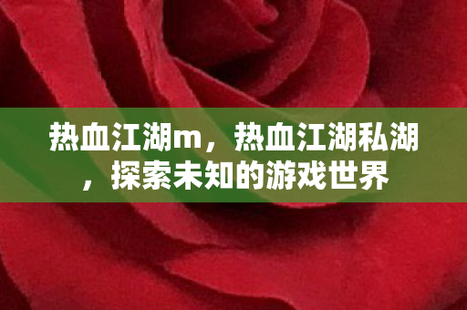 热血江湖m，热血江湖私湖，探索未知的游戏世界