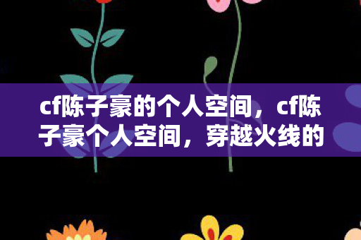 cf陈子豪的个人空间，cf陈子豪个人空间，穿越火线的独特魅力与玩家社区