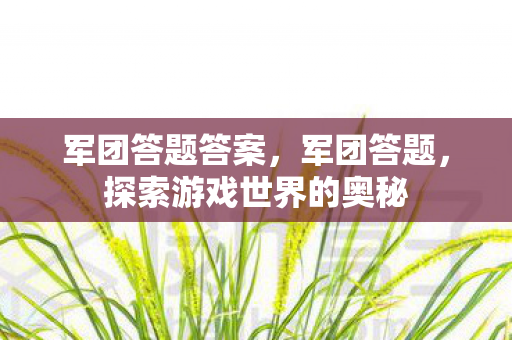 军团答题答案，军团答题，探索游戏世界的奥秘