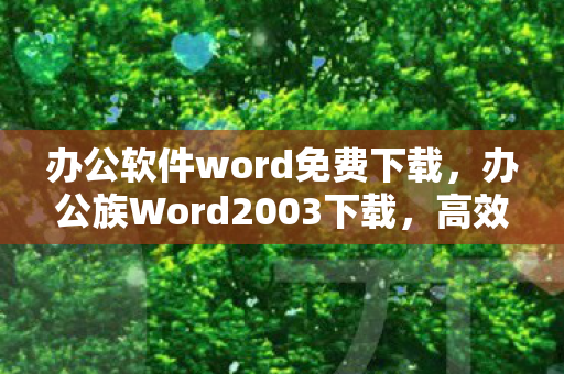 办公软件word免费下载，办公族Word2003下载，高效办公的得力助手