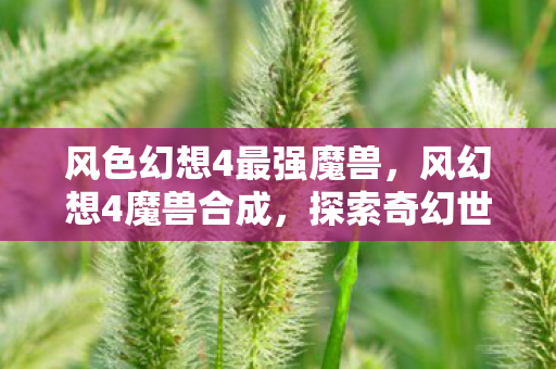 风色幻想4最强魔兽，风幻想4魔兽合成，探索奇幻世界的奇妙之旅