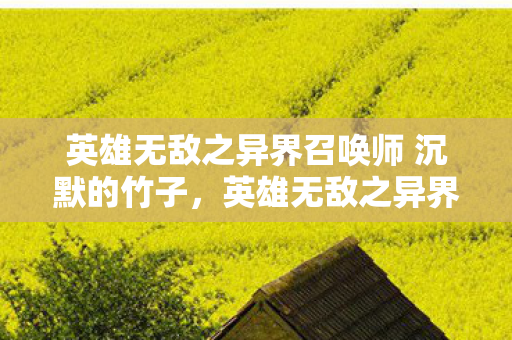 英雄无敌之异界召唤师 沉默的竹子，英雄无敌之异界召唤师，跨界召唤，重塑异界