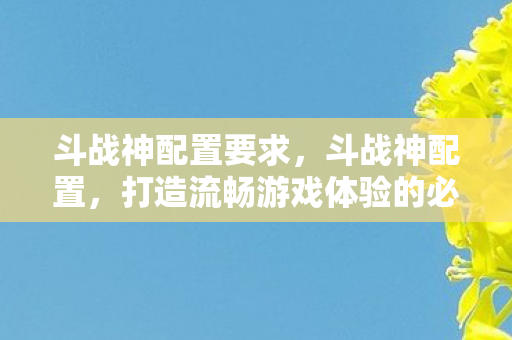 斗战神配置要求，斗战神配置，打造流畅游戏体验的必备条件