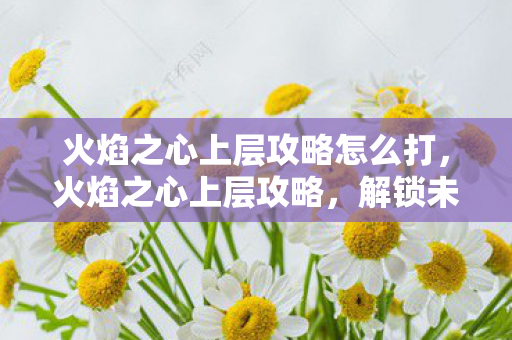 火焰之心上层攻略怎么打，火焰之心上层攻略，解锁未知领域，挑战极限战力