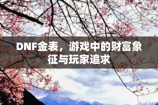 DNF金表，游戏中的财富象征与玩家追求