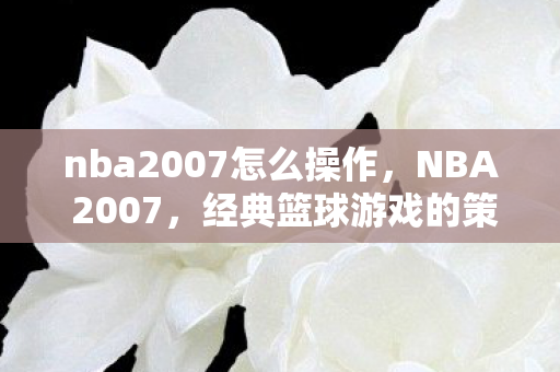 nba2007怎么操作，NBA 2007，经典篮球游戏的策略与技巧