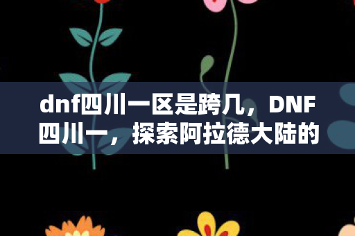 dnf四川一区是跨几，DNF四川一，探索阿拉德大陆的激情与梦想