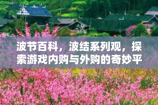 波节百科，波结系列观，探索游戏内购与外购的奇妙平衡