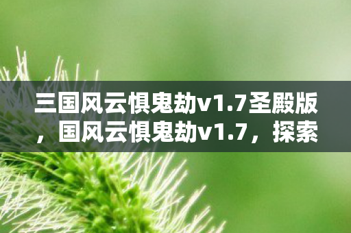 三国风云惧鬼劫v1.7圣殿版，国风云惧鬼劫v1.7，探索未知世界的奇幻之旅