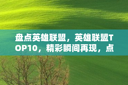 盘点英雄联盟，英雄联盟TOP10，精彩瞬间再现，点燃你的战斗激情