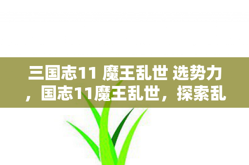 三国志11 魔王乱世 选势力，国志11魔王乱世，探索乱世中的英雄与智谋