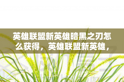 英雄联盟新英雄暗黑之刃怎么获得，英雄联盟新英雄，暗黑之刃的震撼登场