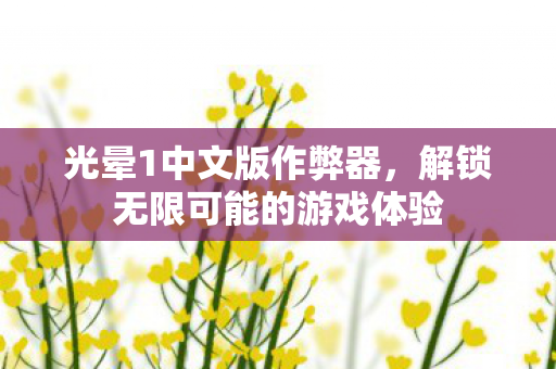 光晕1中文版作弊器，解锁无限可能的游戏体验