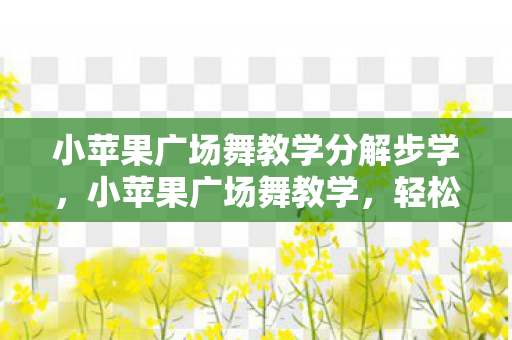 小苹果广场舞教学分解步学，小苹果广场舞教学，轻松掌握热门舞曲的舞步与技巧