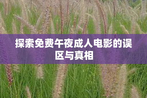 探索免费午夜成人电影的误区与真相