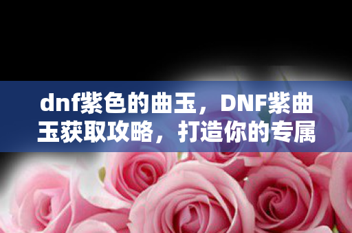 dnf紫色的曲玉，DNF紫曲玉获取攻略，打造你的专属神器