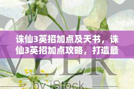 诛仙3英招加点及天书，诛仙3英招加点攻略，打造最强英招角色