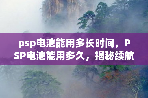 psp电池能用多长时间，PSP电池能用多久，揭秘续航真相与保养秘籍