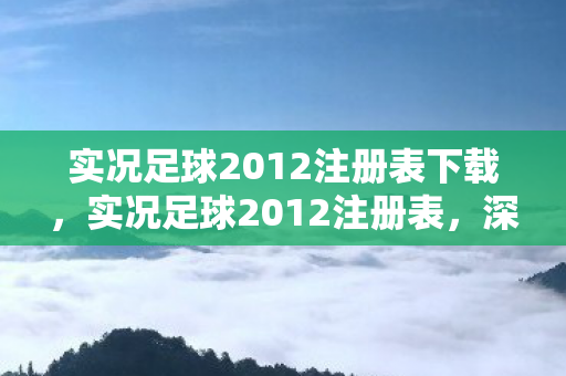 实况足球2012注册表下载，实况足球2012注册表，深度解析与自定义优化指南