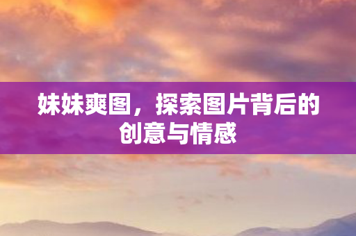 妹妹爽图，探索图片背后的创意与情感