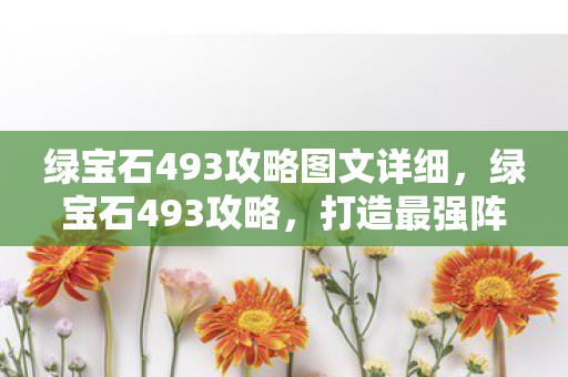 绿宝石493攻略图文详细，绿宝石493攻略，打造最强阵容，征服每一个挑战