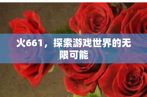 火661，探索游戏世界的无限可能