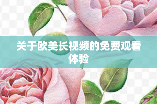 关于欧美长视频的免费观看体验