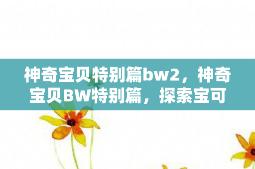 神奇宝贝特别篇bw2，神奇宝贝BW特别篇，探索宝可梦世界的奇妙之旅