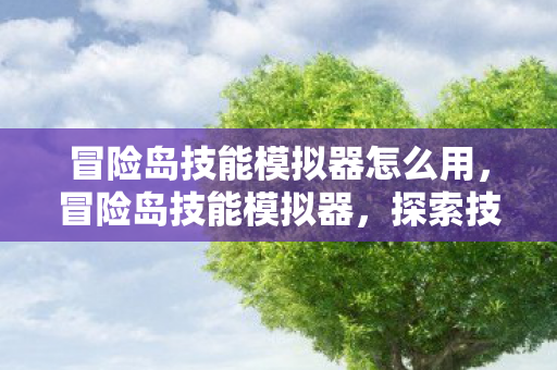 冒险岛技能模拟器怎么用，冒险岛技能模拟器，探索技能搭配与战斗策略的新境界
