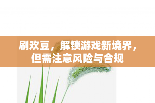 刷欢豆，解锁游戏新境界，但需注意风险与合规