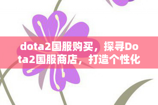 dota2国服购买，探寻Dota2国服商店，打造个性化游戏体验