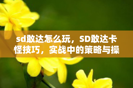 sd敢达怎么玩，SD敢达卡怪技巧，实战中的策略与操作