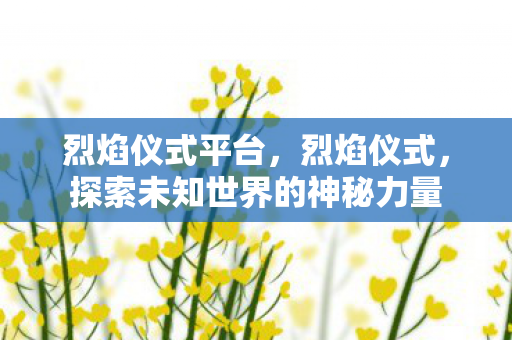 烈焰仪式平台，烈焰仪式，探索未知世界的神秘力量