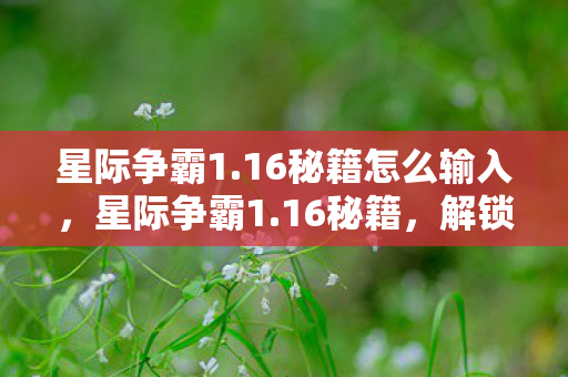 星际争霸1.16秘籍怎么输入，星际争霸1.16秘籍，解锁无限可能的策略游戏秘籍