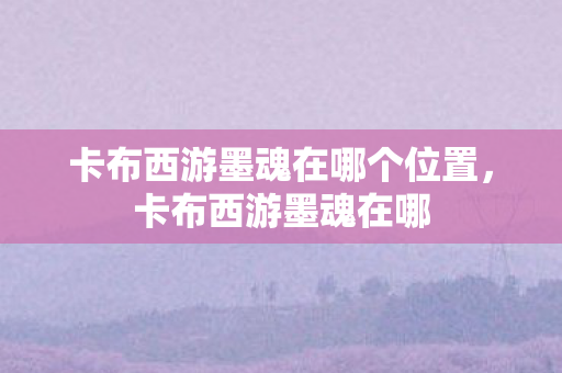 卡布西游墨魂在哪个位置，卡布西游墨魂在哪