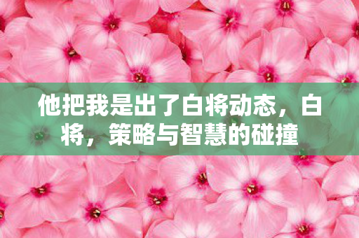 他把我是出了白将动态，白将，策略与智慧的碰撞