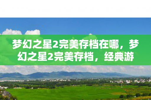 梦幻之星2完美存档在哪，梦幻之星2完美存档，经典游戏的珍贵记忆