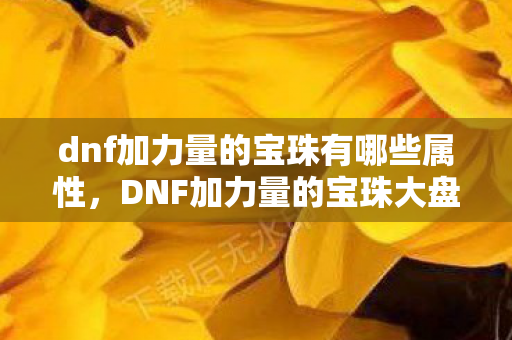 dnf加力量的宝珠有哪些属性，DNF加力量的宝珠大盘点