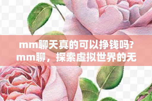 mm聊天真的可以挣钱吗?mm聊，探索虚拟世界的无限可能