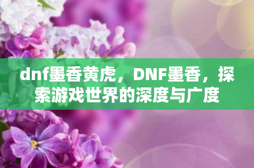 dnf墨香黄虎，DNF墨香，探索游戏世界的深度与广度