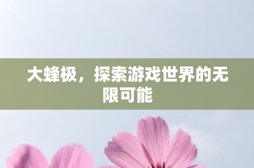 大蜂极，探索游戏世界的无限可能
