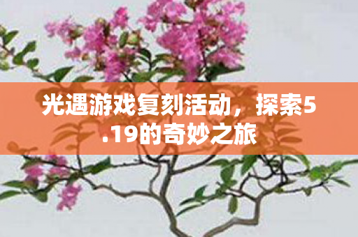光遇游戏复刻活动，探索5.19的奇妙之旅