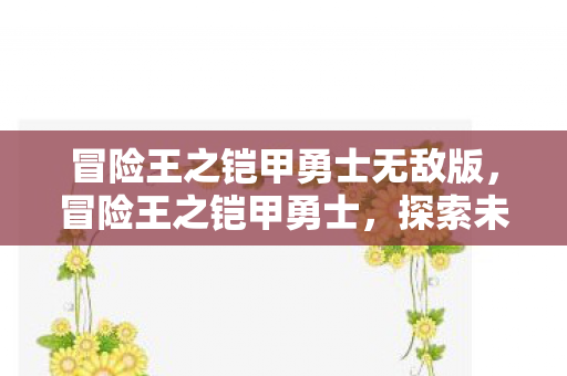 冒险王之铠甲勇士无敌版，冒险王之铠甲勇士，探索未知世界的勇士之旅