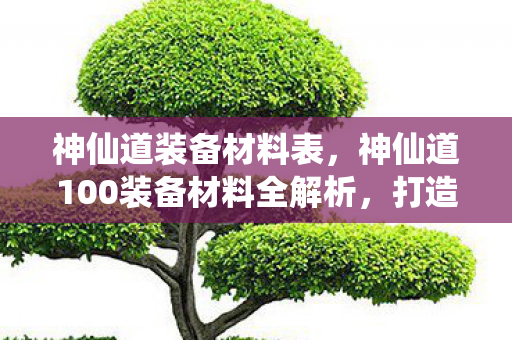 神仙道装备材料表，神仙道100装备材料全解析，打造顶级战力的关键