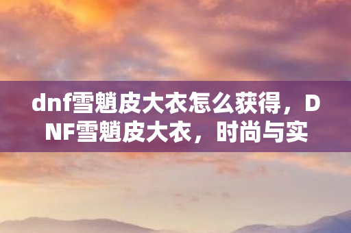 dnf雪魈皮大衣怎么获得，DNF雪魈皮大衣，时尚与实用的完美结合