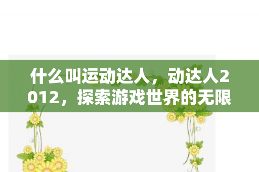 什么叫运动达人，动达人2012，探索游戏世界的无限可能